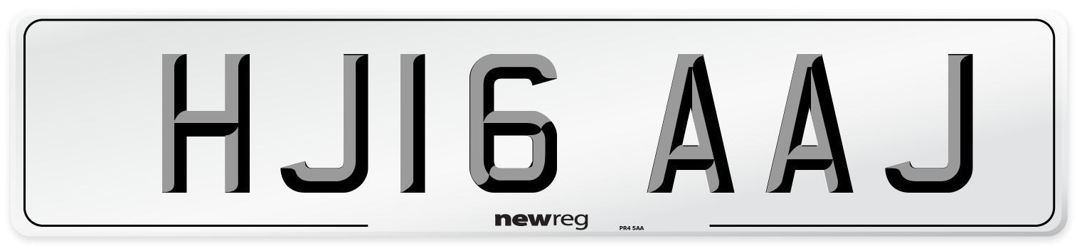HJ16 AAJ Number Plate from New Reg